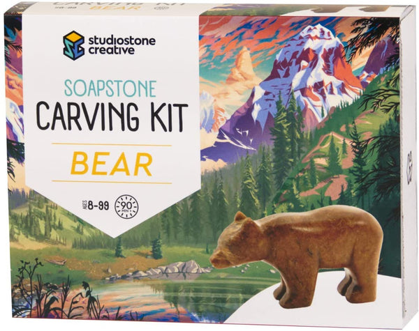 Bear Studiostone Creative Soapstone Sculpture Carving DIY Arts and Crafts Kit for Kids Adults