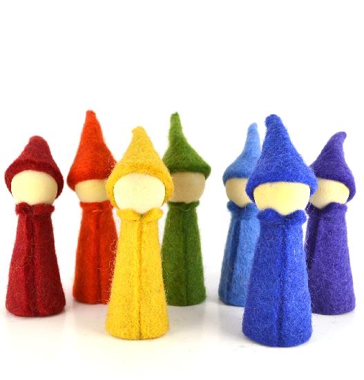 Dolls - Rainbow Gnomes 7 pcs By Papoose.