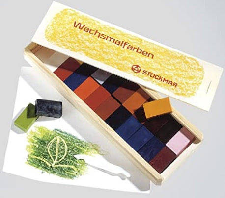 Stockmar Wax Block Crayons Wooden Box - 24 Assorted