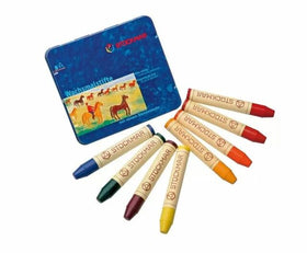 Stockmar Beeswax Stick Crayons 8 in a Tin Case Waldorf Assortment