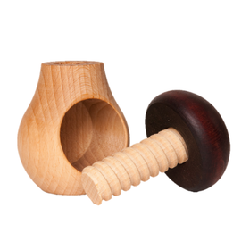 Wooden Nut Cracker Mushroom With Screw Toy