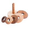 Wooden Stacking Rings Toy From 2 Types of Wood, Small
