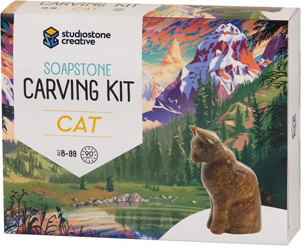 Cat Studiostone Creative Soapstone Sculpture Carving DIY Arts and Crafts Kit for Kids Adults