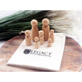 Hand made Wood and natural - Natural Peg Family by Legacy Learning Academy